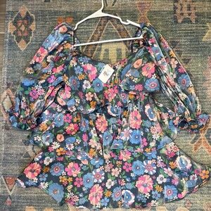 NWT Storia Floral Blue Dress